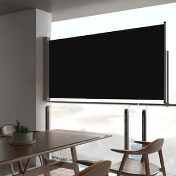 Vidaxl Uvlačna bočna tenda za terasu 80 x 300 cm Crna