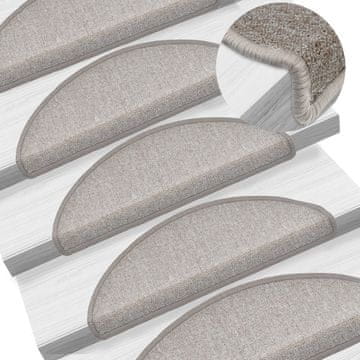 Vidaxl Prostirke za stepenice 15 kom 65x24x4 cm taupe poluokrugle velike