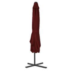 Vidaxl Vrtni suncobran s čeličnim stupom 250 x 250 x 230 cm bordo