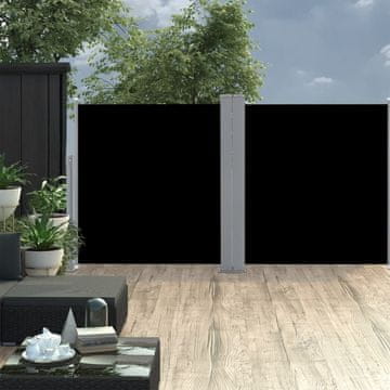 Vidaxl Uvlačna bočna tenda crna 120 x 600 cm