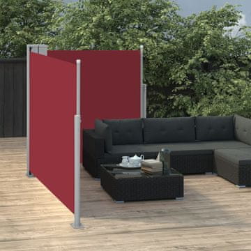 Vidaxl Uvlačna bočna tenda crvena 100 x 600 cm