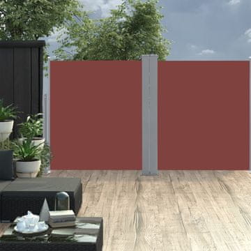 Vidaxl Uvlačna bočna tenda smeđa 140 x 600 cm