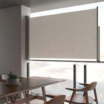 Vidaxl Uvlačna bočna tenda za terasu 140 x 300 cm krem boje