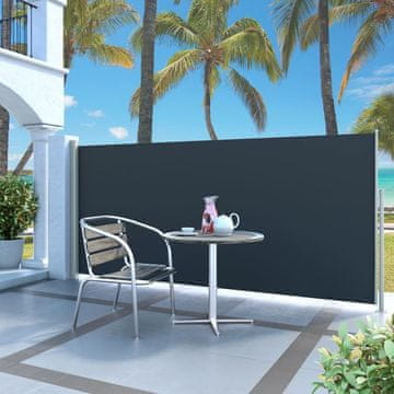 Vidaxl Uvlačna bočna tenda 140 x 300 cm Crna