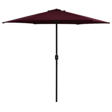 Vidaxl Vrtni suncobran s aluminijskom šipkom, 270 x 246 cm, bordo