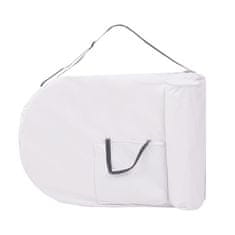 Vidaxl Sklopivi masažni stol debljine 4 cm s 2 jastučića ovalni bijeli