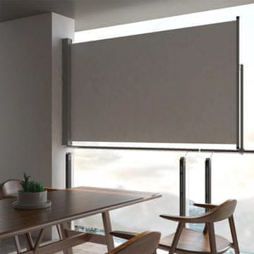 Vidaxl Uvlačna bočna tenda za terasu 140 x 300 cm siva
