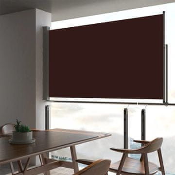 Vidaxl Uvlačiva bočna tenda za terasu 140 x 300 cm smeđa