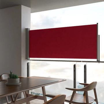 Vidaxl Uvlačna bočna tenda za terasu 100 x 300 cm crvena