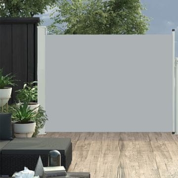 Vidaxl Uvlačna bočna tenda za terasu 140 x 500 cm siva