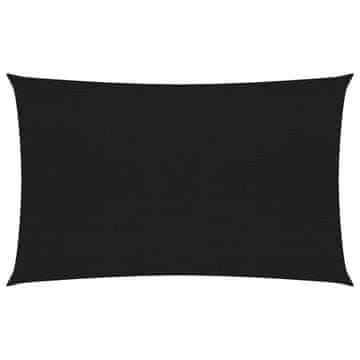 Vidaxl Jedro za sjenu, 160 g/m², crno, 4x6 m, HDPE
