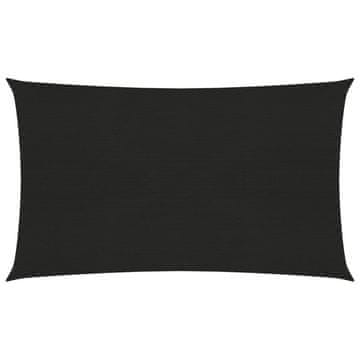 Vidaxl Jedro za sjenu, 160 g/m², crno, 4x7 m, HDPE