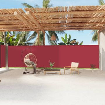 Vidaxl Uvlačna bočna tenda crvena 200x1200 cm