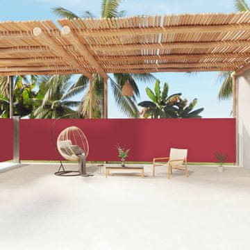 Vidaxl Uvlačna bočna tenda crvena 160x1200 cm