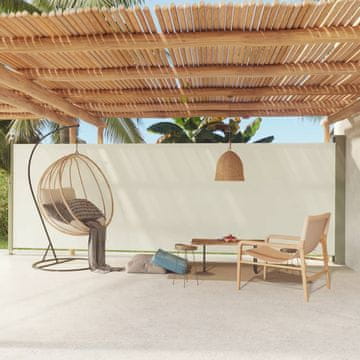 Vidaxl Uvlačna bočna tenda za terasu 180 x 600 cm krem boje