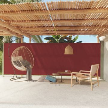 Vidaxl Uvlačna bočna tenda za terasu 180 x 600 cm crvena