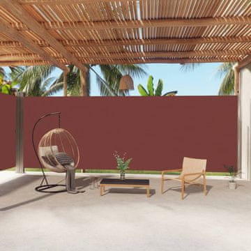 Vidaxl Uvlačna bočna tenda smeđa 220 x 1000 cm