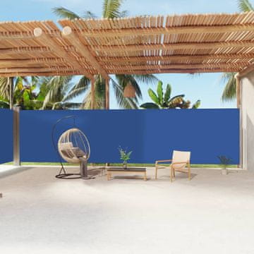 Vidaxl Uvlačna bočna tenda plava 200x1200 cm