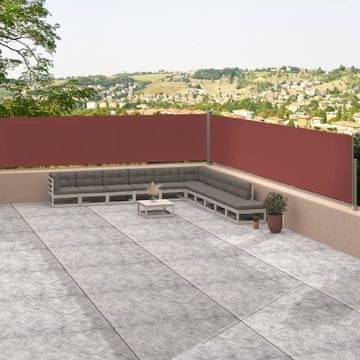 Vidaxl Uvlačna bočna tenda smeđa 117 x 1200 cm