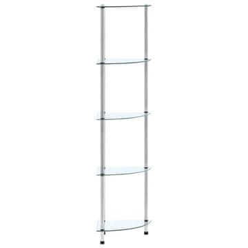 Vidaxl Police s 5 razina prozirne 30 x 30 x 130 cm od kaljenog stakla