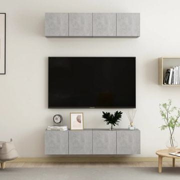 Vidaxl TV ormarići, 4 kom, betonsko sivi, 60x30x30 cm