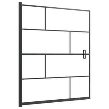 Vidaxl Pregrada za tuš ESG 116 x 140 cm crna