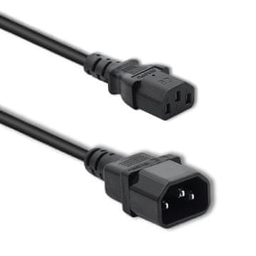 Qoltec Qoltec Produžni napojni kabel IEC C13/C14 | 3x1.00mm² | 3m
