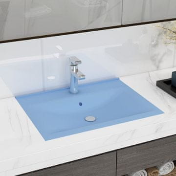 Vidaxl Umivaonik s otvorom za slavinu mat plavi 60x46 cm keramički