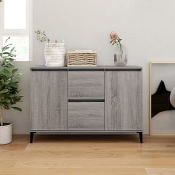 Vidaxl Komoda s ladicama, siva sonoma hrast, 104x35x70 cm