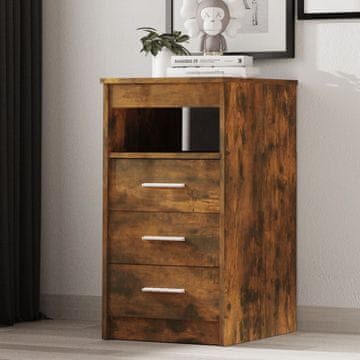 Vidaxl Komoda s ladicama, dimljeni hrast, 40x50x76 cm, materijal na bazi drva