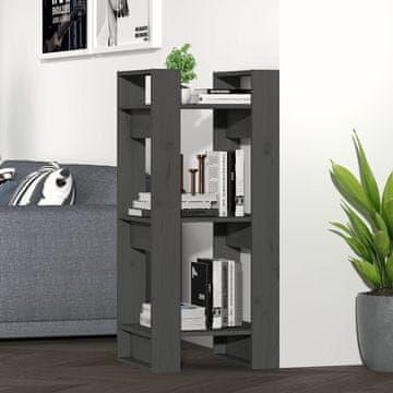 Vidaxl Polica za knjige/Pregrada siva 41x35x91 cm borovina
