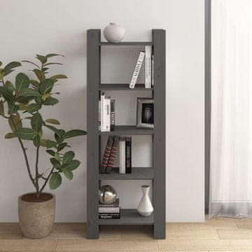 Vidaxl Biblioteka/Pregrada siva 60x35x160 cm borovina