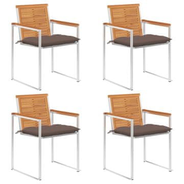 Vidaxl Vrtne stolice s jastucima 4 kom od masivnog bagremovog drva