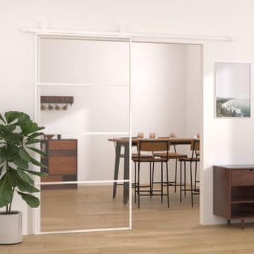 Vidaxl Klizna vrata, ESG staklo i aluminij, 102,5 x 205 cm, bijela
