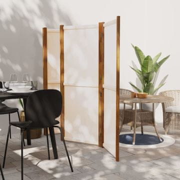 Vidaxl Pregrada za sobu s 5 panela, krem, 350 x 180 cm