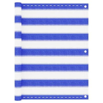 Vidaxl Balkonski zastor plavo-bijeli 75 x 500 cm HDPE