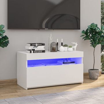 Vidaxl TV ormarić s LED rasvjetom bijeli visoki sjaj 75x35x40 cm