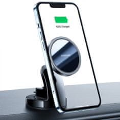 Joyroom Magnetic držač mobitela za auto, Qi punjač 15W, crno