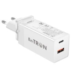 En-TRON YZ65W punjač, PD, 65 W, 100-240 V, QC 3.0 (USB + tip C), bijeli