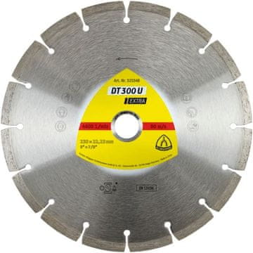 KLINGSPOR SEGMENTIRANA DIJAMANTNA PLOČA ZA BEZANJE 230 mm x 2,3 mm x 22,2 mm DT300U, ZA BETON