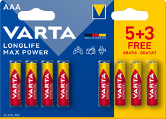 Varta baterije Longlife Max Power 5+3 AAA 4703101428, 5+3 komada