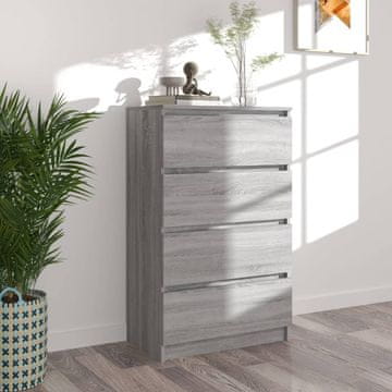 Vidaxl Komoda s ladicama, siva boja hrasta sonoma, 60x35x98,5 cm