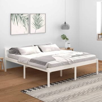 Vidaxl Seniorski krevet, bijeli, 180x200 cm, masivni borov drvo
