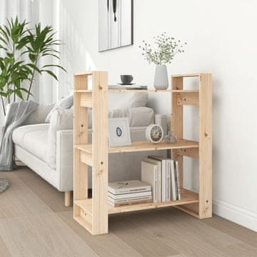 Vidaxl Polica za knjige/Pregrada 80x35x91 cm Masivno borovo drvo