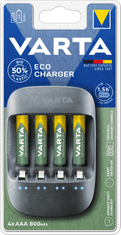 Varta Eco Charger + 4 AAA 800mAh Reycled punjač za baterije R2U 57680101421