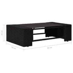 Vidaxl Vrtni set za sjedenje od 2 dijela, PE ratan, crni