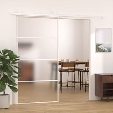 Vidaxl Klizna vrata, ESG staklo i aluminij, 102,5 x 205 cm, bijela
