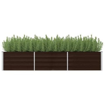 Vidaxl Povišena gredica smeđa 240x80x45 cm pocinčani čelik