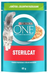 Purina ONE SterilCat vrećice za mačke, mini fileti s piletinom i zelenim grahom u soku, 24x 85 g