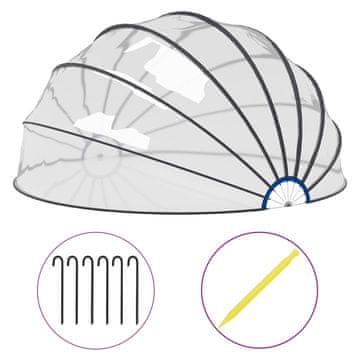 Vidaxl Bazenska kupola 500 x 250 cm